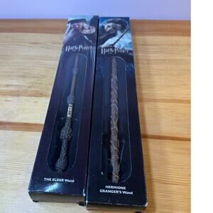 Harry Potter Noble Collection Elder & Hermione Wand Lot w/ Boxes
